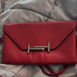 Elegant Red Leather Clutch